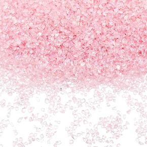 SUNNYCLUE 1 Box 200g Pink Broken Glass Pieces Crushed Glass Bulk Resin Art Irregular Crystal Chips Clear Chunky Flakes Sequins for Nail Arts Crafts DIY Vase Filler Jewelry Making Decoration Supplies