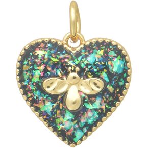1 Piece Well Crafted Artificial Opal Charm Embedded with Cubic Zirconia 18K Gold Plated Pendants Accessories for Jewelry Making for Women DIY Souvenir Gifts