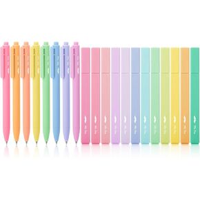 Mr. Pen- Aesthetic Highlighters and Gel Pens, 20 Pack, Colorful Bible Highlighters No Bleed, Colorful Ink Gel Pens, Cute Highlighter Pens, No Bleed Highlighters for Bibles, Aesthetic Gel Pens