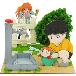 Sankei MP07-38 Studio Ghibli Mini Ponyo على Cliff و Sosuke و Ponyo و Fujimoto Non-Scale Paper Craft