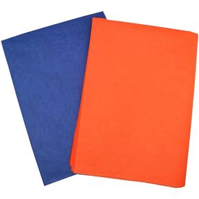 MORANTI Royal Blue Orange Bulk Tissue Gift Wrapping Paper 30 Sheets 19.7 Inch x 27.5 Inch, Suitable for Party Gift Bags Graduation Gift Box Packaging Holidays DIY Fringe Shred Filled Confetti