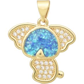 1 Piece Well Crafted Artificial Opal Charm Embedded with Cubic Zirconia 18K Gold Plated Pendants Accessories for Jewelry Making for Women DIY Souvenir Gifts in Kuwait