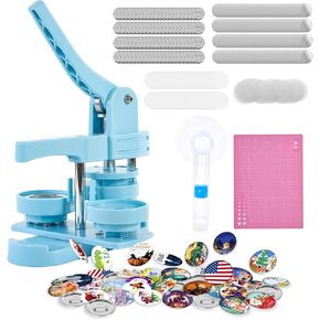 Button Maker Machine 2.25in 58mm - Button Pin Maker Machine Kit for DIY Gifts, Button Press Machine with 100 Sets of Badge Button Supplies