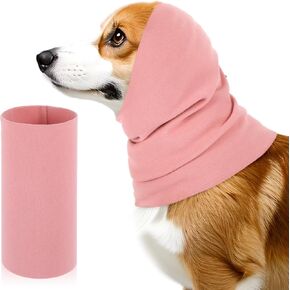 2 Pcs Quiet Ears for Dogs Elastic Dog Grooming Ear Cover Pink Dog Calming Hood for Anxiety Relief, Pet Cats and Dogs Ears Protection (Medium)