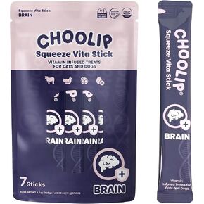 Squeeze Vita Stick Lickable Treats for Dogs & Cats. 7 Brain Support Sticks with Essential multivitamins. Soft and Tasty Paste for All Life Stages, Supporting Brain Health. Made in Korea