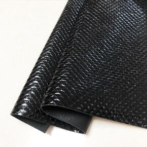 Square Genuine for Crafts Leather Sheets 12''X12'' Embossed Snake Leather for Tooling Craft Sewing,Leather Wallets, Leather Working Arts and Crafts (Black)