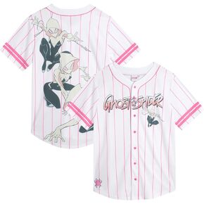 Marvel Women's Spider-Man Baseball Jersey - Novelty Fashion Spider-Man Uniform Shirt - Spidey Jersey Top for Women (S-L)
