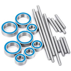 SWX 8Pcs RC Sealed Bearings with 12 Pcs Wheel Hub Nut Pins Compatible with 1/16 Mini E-Revo RC Truck Upgrade Parts