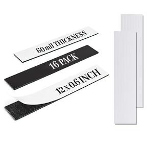 15Pcs 12" x0.6" Magnetic Strip, Flexible Magnetic Strips with Adhesive Backing Strong Sticky Magnetic Tape for Kitchen, Garden,Craft DIY Projects