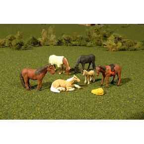 Scene Scapes Figures - HORSES (6pcs/pk) - O Scale