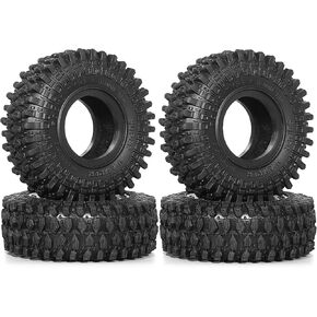 1.0 Tires OD 51mm 1/24 RC Crawler Wheels Tires 1/18 All Terrain Super Soft Rubber Mud Tyres with Foam Insert for 1:24 1:18 Rock Crawler Car Axial SCX24 FMS AX24 FCX18 FCX24 TRX4M 4PCS