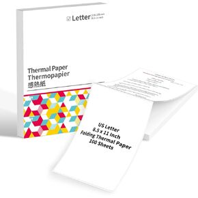 Memoqueen Thermal Paper 8.5 x 11 White US Letter Thermal Printer Paper Paper Fold Compatible with M08F-Letter, M832, Portable Printer, Size 8.5" x 11" Thermal Paper, 100 Sheets in Kuwait