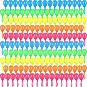 Chivao 200 Pcs Mini Maracas Party Favors Maracas Plastic Maraca Shaker Mexican Party Shakers Bulk Fiesta Party Decorations Noisemaker for Cinco De Mayo Day Birthday Party Supply, 2.76 x 0.98 inches