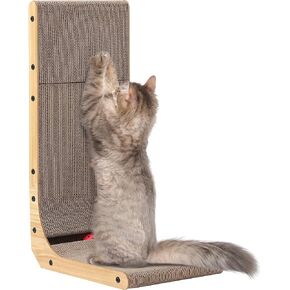 Cat Scratcher, 16.7 L Shape Cat Scratch Pad Wall Mounted, Cat Scratching Cardboard for Indoor Cats