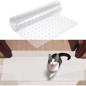 واقي السجاد البلاستيكي للحيوانات الأليفة 3.6 قدم حامي السجاد القطط للمدخل ، حصيرة واقي خدش Cat المضاد للانزلاق ، يسهل قطع سدادة خدش السجاد تحت واقي أثاث الباب in Kuwait