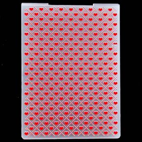 Kwan Crafts Heart Grid Love Background Plastic Embossing Folders for Card Making Scrapbooking and Other Paper Crafts 5011303
