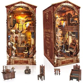 DIY Book Nook Kit - Magic Store Dollhouse 3D Puzzle Booknook Bookshelf Room Decor Alley DIY Miniature House Kit with Led Light,Christmas Birthday Gifts Crafts for Adults and Teens