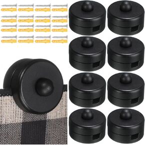 8 Larger Quilt Hangers for Wall for Display, 2.36 Inch Wall-Mounted Black Clips for Rug and Blanket, Wooden Blanket Hanger Clamps, Carpet Rug Display