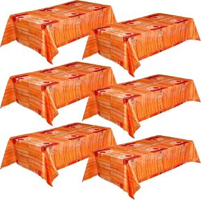Frienda Basketball Tablecloth 42.5 x 70.8 Inch Plastic Basketball Table Cover Basketball Theme Party Decor for Birthday Baby Shower Plastic Table Runner Disposable Party Supplies(6 Pcs)