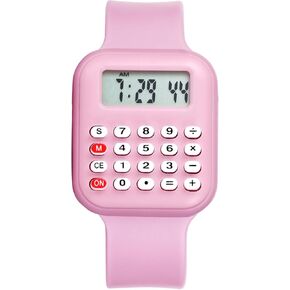JewelryWe Men Women Digital Wristwatch: Multifunctional Calculator Watch Math Calculation Date Time Function Watch for Students Office