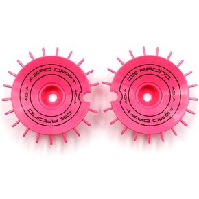 1/10 RC Aero Drift Wheel Covers, Slope Type, Compatible with Drift Element and Feathery Wheels Rims, Aerodynamic, Protective, Customizable (Flu Pink)
