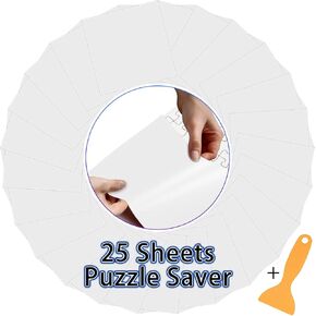 Premium 25 Sheets Puzzle Saver, Puzzle Saver Peel and Stick, Best Way to Preserve Your Finished 4 x 1000 Pieces Puzzle, 1000 Puzzle Glue Sheets No Stress & No Mess