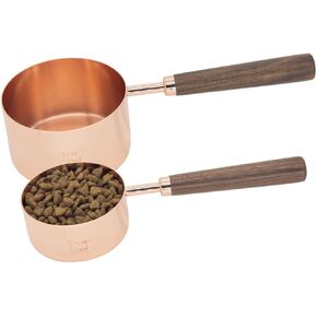 2 Pcs Dog Food Scoop Measuring-Cup, Stainless Steel Pet Food Scoops, Cat Food Measuring Cup, 1 CUP and 1/2 CUP Two-Pack Food Scoopers