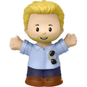 Fisher-Price Little People Figure-HJW72 ~ أبي ذو شعر أشقر ولحية ، قميص أزرق ونظارات شمسية-يعمل بشكل رائع مع أي مجموعة من الأشخاص الصغار