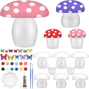 Seenelling 12 Set Large Size Foam Solid Mushroom Decorative DIY Mushroom Foam Crafts School Craft Project Foam Model for Home Spring Crafts