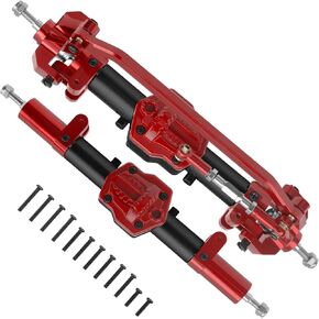 Metal Front & Rear Portal Axle Set Upgrades Parts Compatible with 1/12 MN128 G500 MN86K MN86KS MN86S RC Crawler Car (Black)