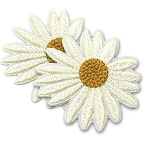Calidaka 10pcs daisy بقع مطرزة حساسة ، خياطة إصلاح الأزهار تصحيح DIY لزخارف السراويل الجينز (أبيض/10 ٪) in Kuwait