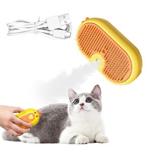 Mesen Cat Steam Brush for Shedding, 3 In 1 Cat Brush for Shedding, Steam Brush for Cats with Release Button for Long & Short Haired Cats & Dogs Hair Removal Comb with Water Tank Anti-Static