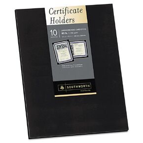 حامل شهادة Southworth PF18 ، أسود ، 105 رطل من الكتان ، 12 × 9 1/2 ، 10/حزمة