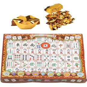 Ancestor Money - Chinese Joss Paper Mahjong Poker Set +100 Pcs Gold Ingot Papercraft,Sacrificial Supplies for Ancestor Deceased Family During Hungry Ghost Festival All Souls Day July 15