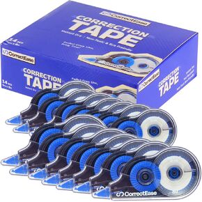 Correction Tape, Easy To Use, Stable grip, High covering power for Instant Corrections. Correct Wrong Writing At Any Time, For school, Office (14-pack, 8M, 8.5X4 cm Blue)