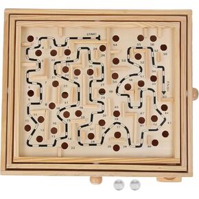 لعبة متاهة الكرة الخشبية ، لوحة توازن خشبية طاولة لعبة الكرة الخشبية Disentanglemble Bazzles Labyrinth Puzzle Toy for Dementia Adults Kids ، Games Wooden Labyrinth مع 60 نقطة طريق