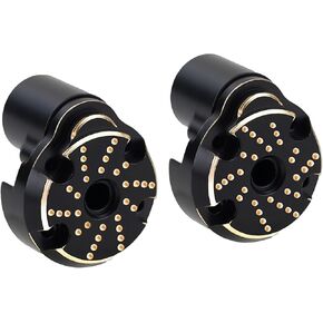Brass Rear Outer Portal Cover+Inner Portal Cover Housing 34g/Pair Weights for Redcat Ascent-18 1/18 Scale RC Crawler Upgrades,Black Coating