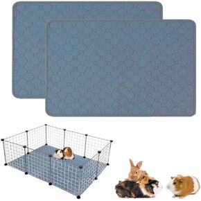 2 Pack Guinea Pig Cage Liners,Washable Guinea Pig Pee Pads Fleece Cage Liners,Waterproof Reusable Guinea Pig Pee Pad and Super Absorbent Pee Pad for Small Animals(20 x14 Inch)