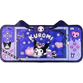 Large Mouse Pad Cute Desk Mat for Keyboard and Mouse, Kawaii Desk Accessories Anime Thicken Pink Desk Mat for Gaming or Home Office Work (Black)