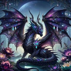 Ekuxom Dragon Paint by Numbers Kit for Adults Beginner Black Dragon Adults' Paint-by-Number Kits Easy Paint by Number Oil Painting Kit Acrylic On Canvas for Gifts Wall Decor 16x16 Inch