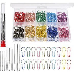 300 Pcs Crochet Markers Safety Bulb Pins Crochet Accessories and Supplies Crochet Stitch Markers with Storage Box Metal Safety Pins for Knitting Sewing Making and DIY Project