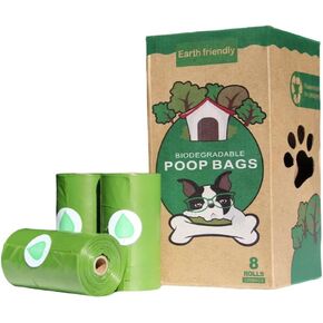 Dog Poop Bags 120 Piece, Biodegradable Poop Bags for Dogs and Cats, Heavy Duty Leak- Proof Pet Waste Bags, Lavender Scented and Thick, 8 Rolls, 9 x 13 Inch Each