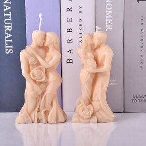 2Pack Loving Portrait Silicone Candle Molds,Embracing Couple Portrait Mold for Candle Craft Making Gift Decoration,Epoxy Resin Wax Mold Silicone Candle Mold