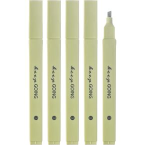 DIVERSEBEE Bible Highlighters with Soft Chisel Tip, 5 Pack Single Color Pens No Bleed, Quick Dry, Cute Aesthetic Markers for Bible Study Journaling Supplies (Green)