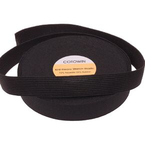 COTOWIN 3/4 Inch Black High Elasticity Black Knit Elastic 10 Yards