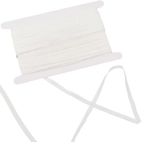 GORGECRAFT 22 Yards Knit Elastic Band 1/3" Wide Flat Braided Stretchy Strap Cord Roll Spool Transparent Knitted Sewing Webbing for Clothes Dress Underwear Garment Gift Wrapping Waistband White