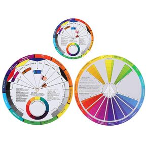Color Wheel, 3pcs Color Mixing Guides Wheel Paint Mixing Learning Art Class Teaching Tool Color Scheme for Paint Permanent Eyebrow Lip Body