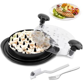 Chicken Shredder Chicken Breast Shredder Tool Twist, Meat Shredders for Chicken Breast, Visible Kitchen Grinder Shredder Machine with Brush&Fork(Black,Size:9.8inch)