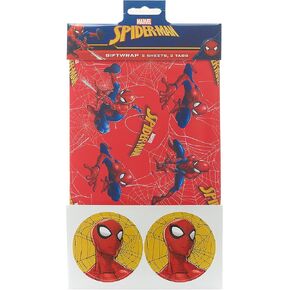 UK Greetings Marvel Spider-Man Gift Wrap Pack Contains 2 Sheets & Tags Wrapping Paper