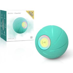Intelligent Interactive Dog Toy Ball,[Enhanced Rubber Version] Wicked Ball PE,3 Interactive Modes,Active Rolling Ball for Medium and Large Dogs with LED Lights,DC Rechargeable
